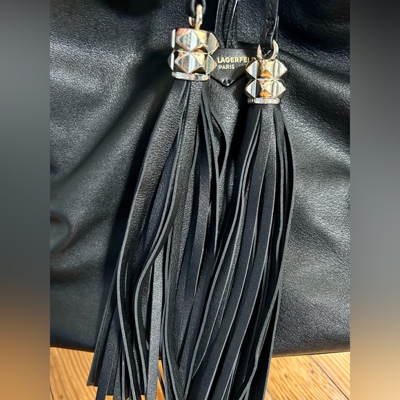 EUC Karl Lagerfeld Large all Leather Shoulder Bag like New - Picture 3 of 9